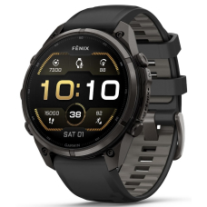 Garmin Fenix 9 Pro 43 mm Carbon Gray DLC Titanium Black/Pebble Gray Silicone Band (010-04335-15)