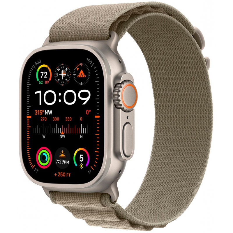 Apple Watch Ultra 2 49mm Alpine Loop Olive / Titanium Case